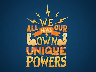 Lettering Vector - Unique Powers