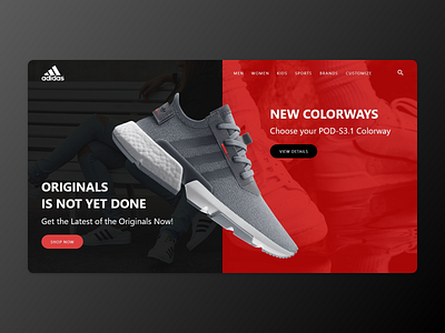 UI Redesign Concept - Adidas concept ui ui ux ui challenge ui design ui design challenge web design website