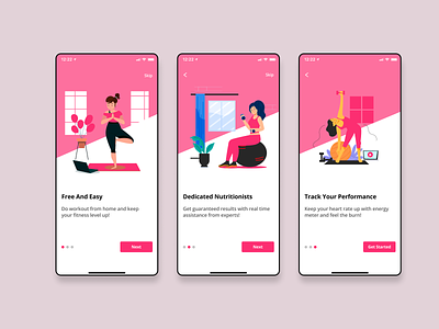 Fitness Onboarding app design exercise fitness illustration ios onboarding ui ux vector yoga