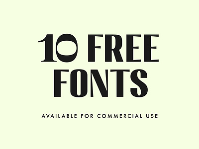 10 Free Fonts For Commercial Use