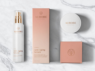 Aurore Products branding emblem logo mockup packaging skincare skincare packaging type