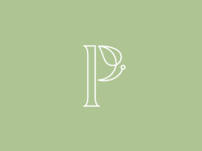 Pretty Healthy Foods Icon branding chef emblem geometric icon design leaf logo minimal monogram natural p