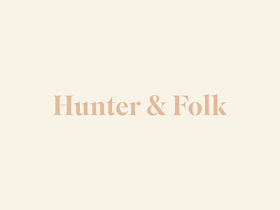 Hunter & Folk Wordmark ampersand branding interior design logo minimal serif type