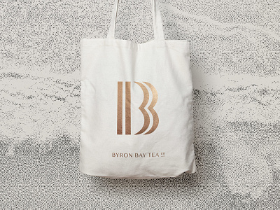 Byron Bay Tea Co. Tote Bag brand identity branding halftone illustration logo minimal type