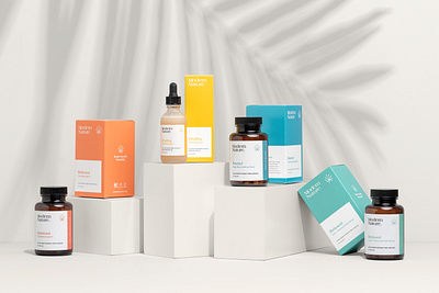 Modern Nature Product Range brand identity branding cbd logo minimal packaging product supplements vitamins