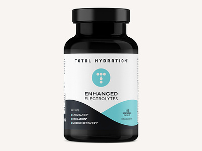 Total Hydration Electrolyte Capsule Packaging Design brand brand identity branding design health and wellness logo minimal nutrition packaging supplements vitamins