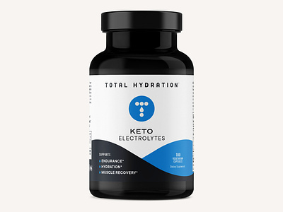 Total Hydration Keto Electrolyte Capsule Packaging Design brand identity branding electrolytes health health and wellness keto logo minimal nutrition packaging supplements type vitamins