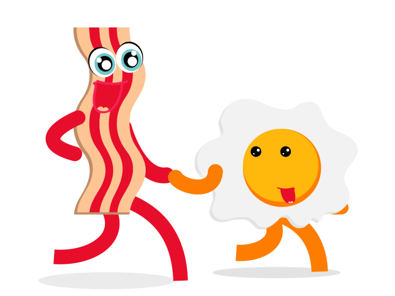 Bacon & Egg after effects animation bacon cartoon character davidson egg fraser gif illustration motion graphics