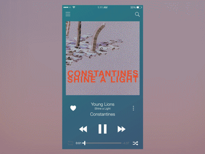 Music Player UI animation app design ios iphone motion music player slide ui ux