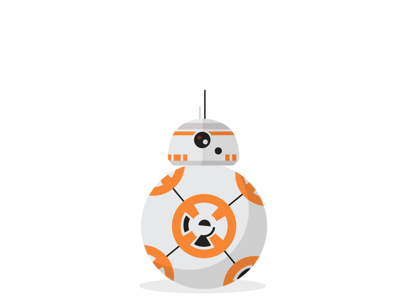 R2-D2 + BB-8 animated animation bb8 droid flat gif illustration motion star star wars vector wars