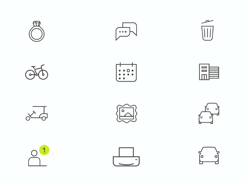 Line Icons animated gif icons illustration line simple