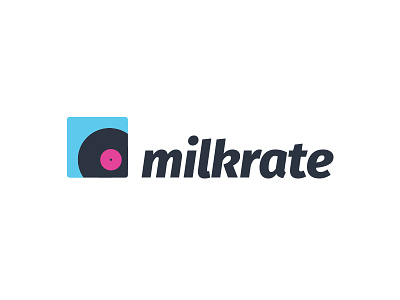 Milkrate Records Redesign flat logo record retail store type typelock vector