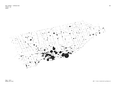 Toronto Bike Crashes / Intersection black data information minimal processing toronto visualization