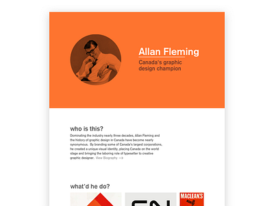 Allan Fleming Biosite allan canada design fleming graphic grotesk history international minimal orange style