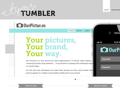 Tipsy & Tumbler Website custom lettering logo web design website