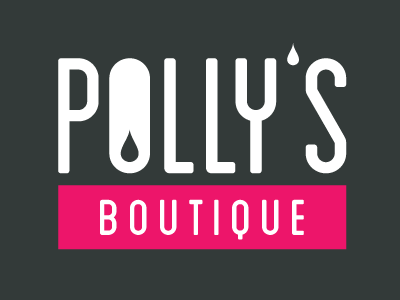 Pollys Boutique Logo Spacing lettering logo