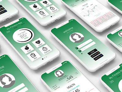 Health App UI Design clean design health app ui design health app ui design illustration ui design