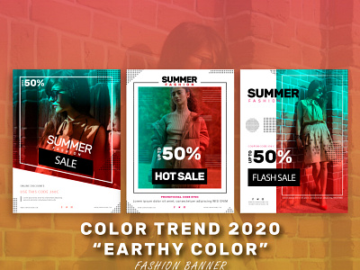 Color Trend 2020 Earthy Color Fashion Banner color trend fashion banner