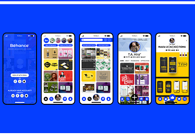 Behance UI Re-designed clean design illustration mobile application tanvir alam hira ui ui design ux uxdesign
