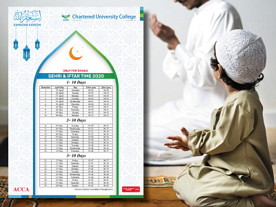 Ramadan Calendar 2020 for Chartered University College 2020 calendar design ramadan ramadan kareem ramadan mubarak tanvir alam hira ui design