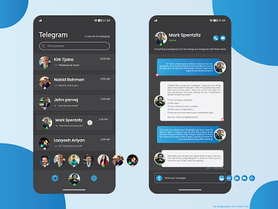 Telegram Chatbox Challenge Dark Version app clean design concept mobile app mobile application redesign telegram chatbox ui ui concept ux