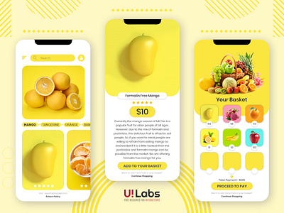 Fruit Basket Mobile UI 2020 branding clean clean design design illustration interaction design interaction designer logo mobile app mobile app design ui ui design vector