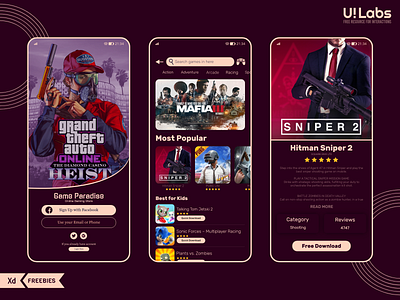 Android Game Store Mobile UI 2020 android ui app branding clean clean design design flat icon illustration mobile ui play store app typography ui ui design ux vector web