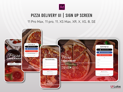 Pizza Delivery UI | Sign up Screen