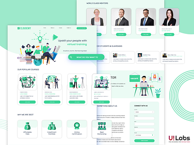 Cloudemy | Website Template | XD 2020 animation branding clean design illustration illustration art illustration design illustrations landing page templates web design wordpress theme