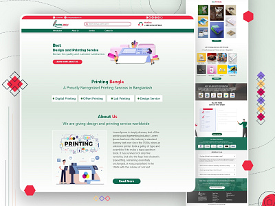 Printing Bangla web UI 2020 app branding clean design design flat ui ui design ux web wordpress theme