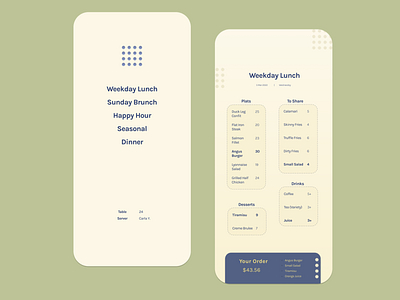 Daily UI Challenge #043 - Food/Drink Menu 43 app branding daily ui dailyui43 design drink food menu order restaurant side project ui