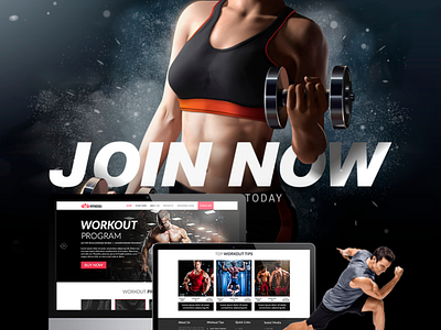 Fitness First Workout Website branding design free graphic design psd responsive ui ux w