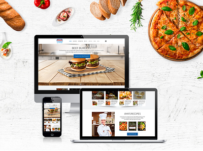 Americana Group Home Page Responsive Mockup americana group branding design food free home page mockup msahfiq muhammadshafiq psd responsive ui ux