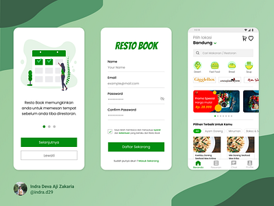 Restobook App Design app app design dark mode food food app green mobile app design mobile ui restaurant resto restourant ui design uidesign