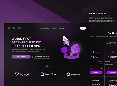 SENARY binance cryptocurrency design figma landing page ui ui ux