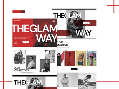 THEGLAMWAY fashion landing page mono tone store ui ux