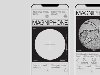 Magniphone Homescreen app branding design flat minimal typography ui ux