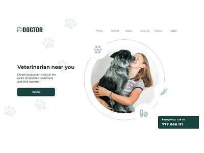 Landing page - Dogtor UI/UX web design design dog figma project projects ui uidesign uiux ux vet web web design webdesign