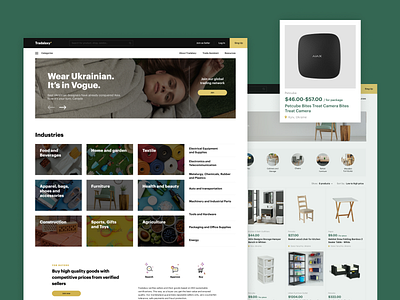 Tradalaxy — international B2B marketplace card catalog categories category checkout company desing ecommerce green landing marketplace minimalism product saas shop shopping cart ui uikit ux