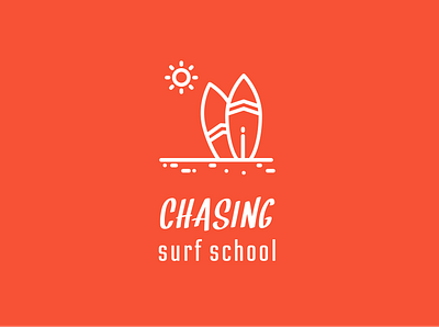 CHASING Surf School beach beach logo branding design flat icon icons logo logo design logo designer logo maker logodesign surf surf logo