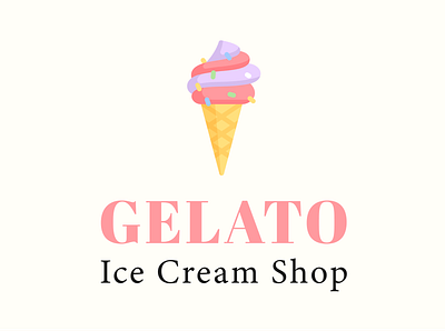 GELATO Ice Cream Shop branding design flat ice cream ice cream logo icon icons logo logo design logo designer logo maker logodesign