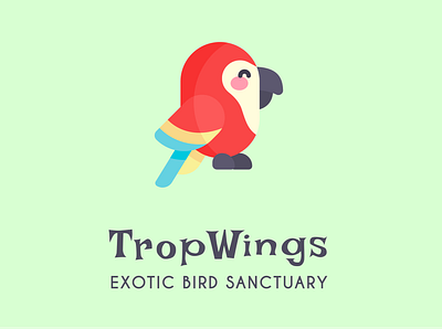 TropWings bird bird logo branding design flat icon icons logo logo design logo designer logo maker logodesign parrot parrot logo tropical logo