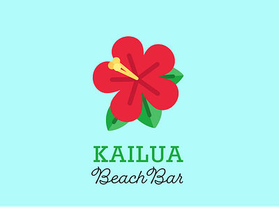 KAILUA BeachBar bar logo beach beach logo branding design flat flower logo hibiscus hibiscus logo icon icons logo logo design logo designer logo maker logodesign