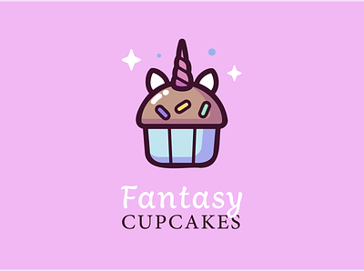 Fantasy Cupcakes branding cupcake cupcake logo design flat icon icons logo logo design logo designer logo maker logodesign unicorn logo