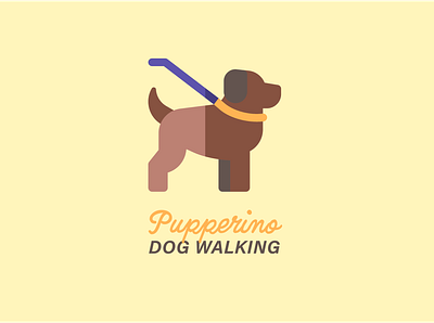 Pupperino Dog Walking branding design dog logo doglogo dogwalkinglogo flat icon icons logo logo design logo designer logo maker logodesign