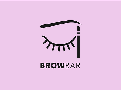 BROW BAR beauty salon logo branding brow logo design eyebrow logo flat icon icons logo logo design logo designer logo maker logodesign