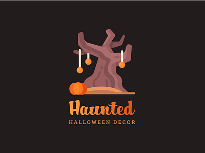 Haunted Halloween Decor branding design flat halloween halloween logo icon icons logo logo design logo designer logo maker logodesign