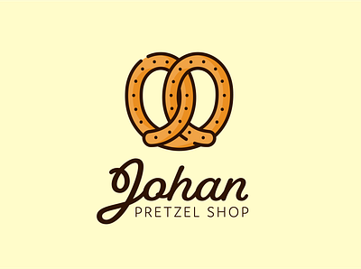 Johan Pretzel Shop Logo branding design flat icon icons logo logo design logo designer logo maker logodesign pretzel