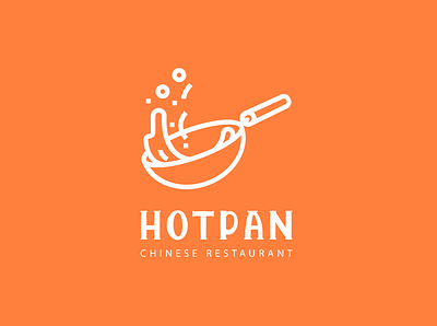 HOTPAN CHINESE RESTAURANT branding chinese food design flat food logo icon icons logo logo design logo designer logo maker logodesign