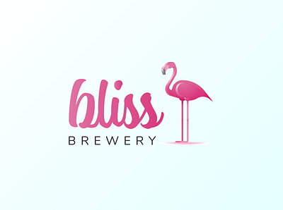 Bliss Brewery branding design flamingo logo flat icon icons logo logodesign